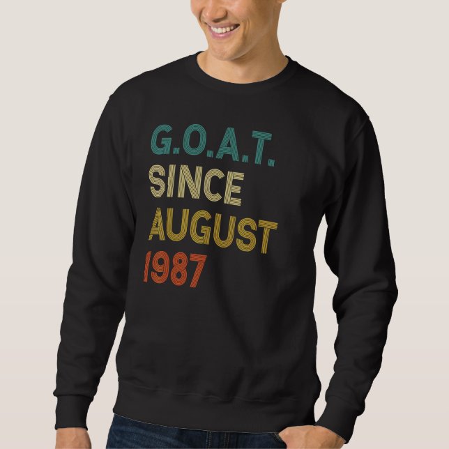 Sweatshirt 35e anniversaire 35 ans chèvre depuis août 1987 (Devant)