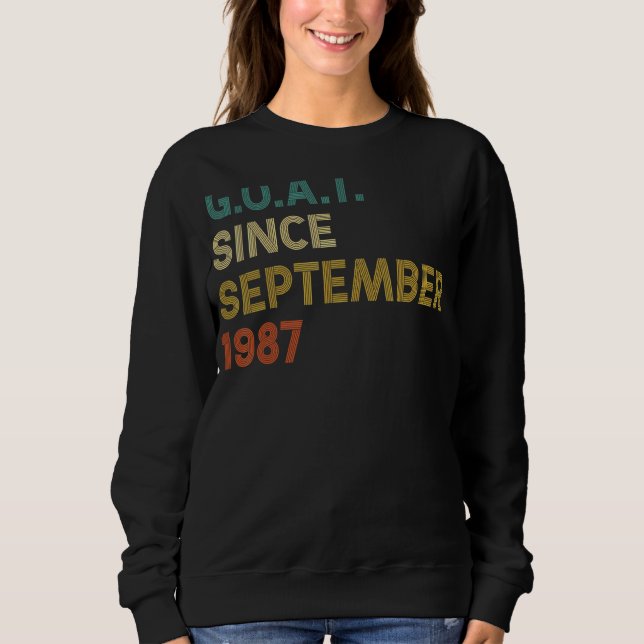Sweatshirt 35e anniversaire 35 ans chèvre depuis le 19 septem (Devant)