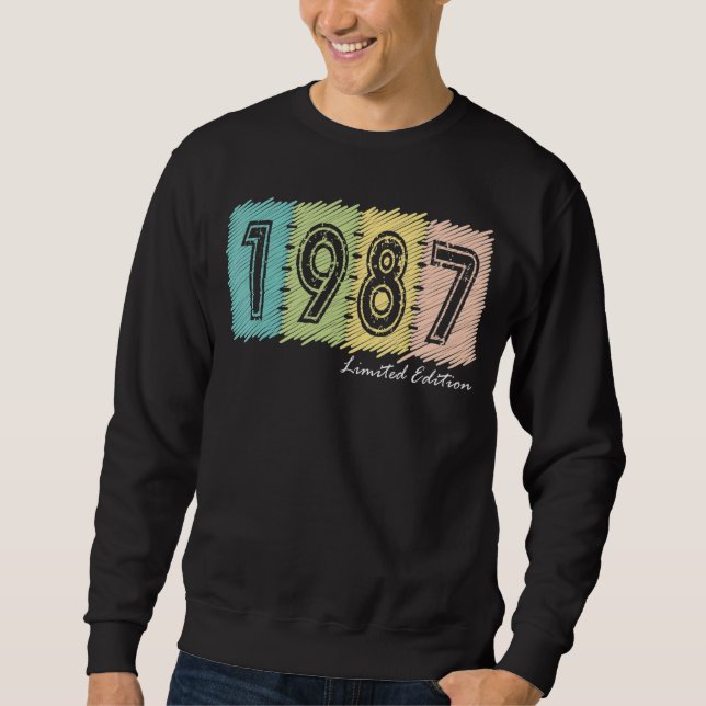 Sweatshirt 35e anniversaire Dames Mens 35 ans 1987 7 (Devant)