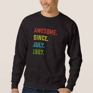 Sweatshirt 35e anniversaire stupéfiant depuis juillet 1987 35