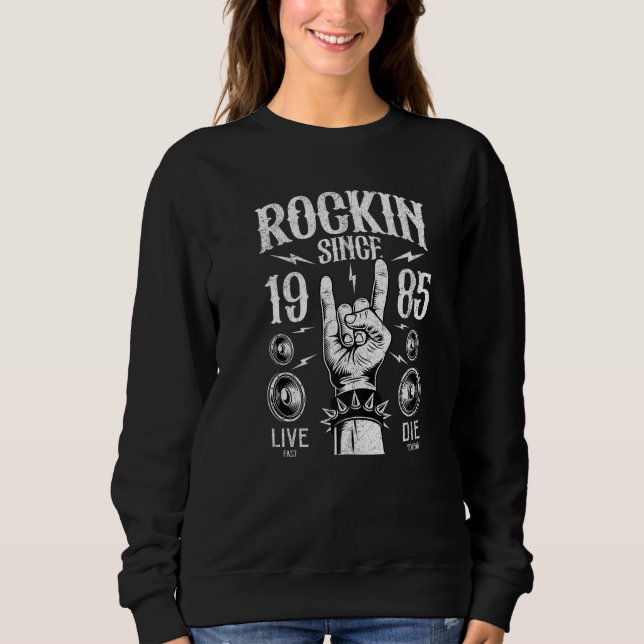 Sweatshirt 38 Ans Anniversaire Rockin Depuis 1985 Classic Roc (Devant)