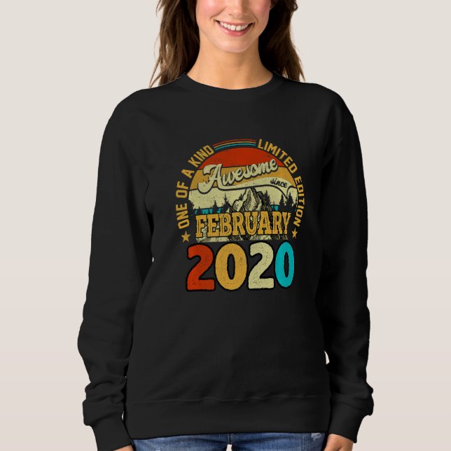 Sweatshirt 3 ans Awesome depuis février 2020 3e anniversaire (Devant)