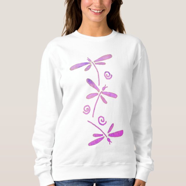 Sweatshirt 3 dragonflies Abstrait Wearable Art (Devant)
