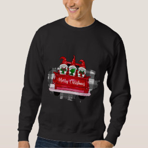 Sweatshirt 3 Gnomes Dans Petit Camion Rouge Joyeux Noël Tenda