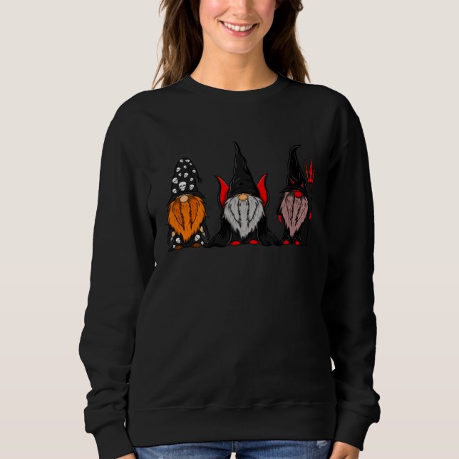 Sweatshirt 3 Halloween Gnomes Cute Autumn Pumpkin Fall  Holid (Devant)
