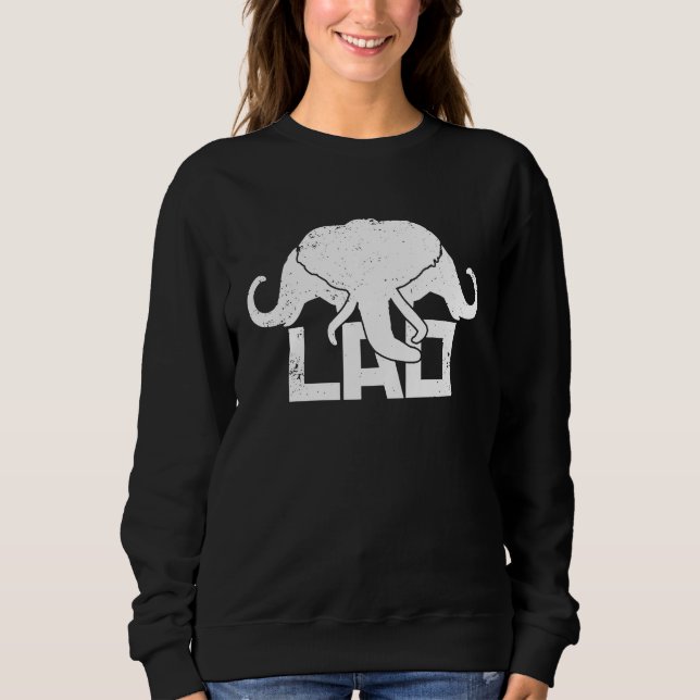 Sweatshirt 3 Headed Elephant LAO Original Kingdom of Laos Fla (Devant)