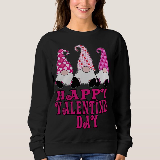 Sweatshirt 3 Valentin Gnomes Coeurs mignons Joyeux Valentines (Devant)