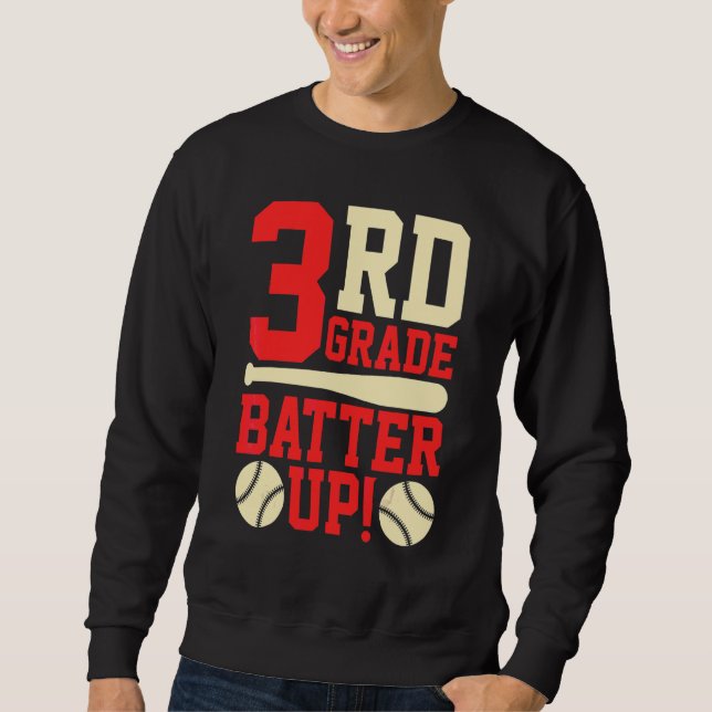 Sweatshirt 3e année Batteur Baseball Softball Retour à l'écol (Devant)