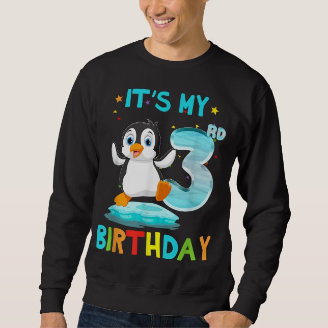 Sweatshirt 3e anniversaire Penguin Anniversaire 3 ans (Devant)