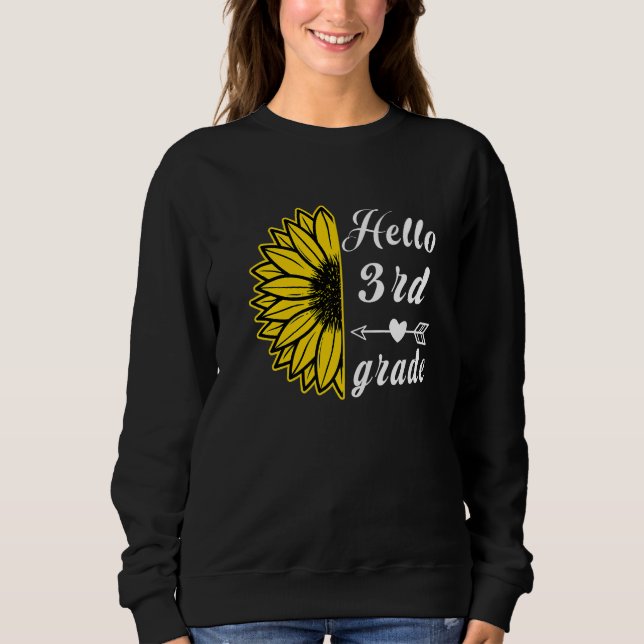 Sweatshirt 3rd Grade Back to School Boys Girls Kids Sunflower (Devant)