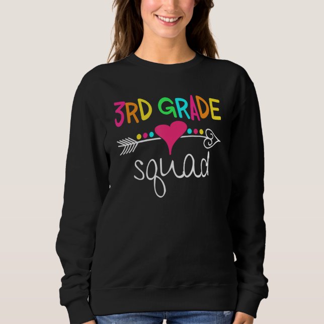 Sweatshirt 3rd Grade Squad Third Teacher Student Team Back To (Devant)