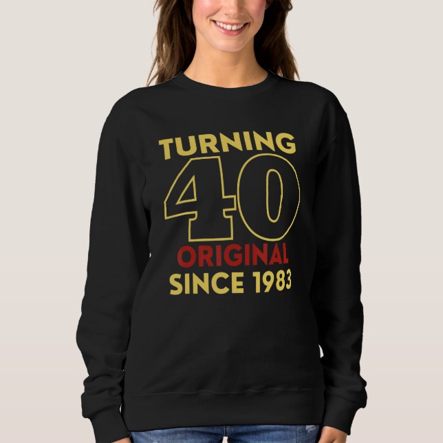 Sweatshirt 40 Anniversaire Original Depuis 1983 2023 Vin (Devant)