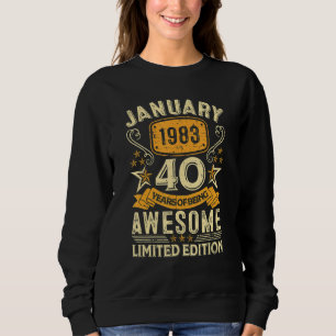Sweatshirt 40 ans Awesome depuis janvier 1983 40e anniversair