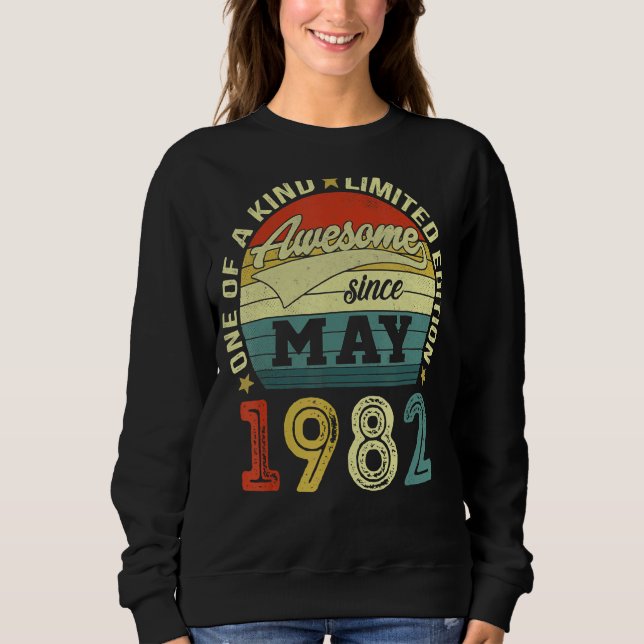 Sweatshirt 40 ans Awesome depuis mai 1982 40e anniversaire (Devant)