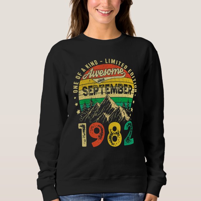 Sweatshirt 40 ans Awesome depuis septembre 1982 40th Bir (Devant)