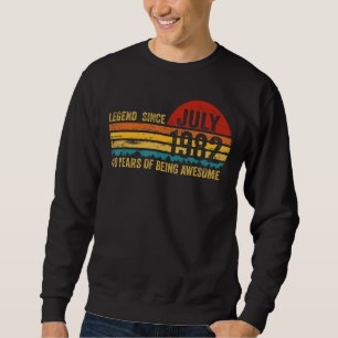 Sweatshirt 40 Ans Rétro Anniversaire Légende depuis Juillet 1