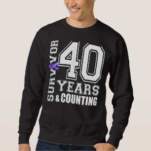 Sweatshirt 40 Ans Survivant Je Porte Violet Ruban Lupus Aware