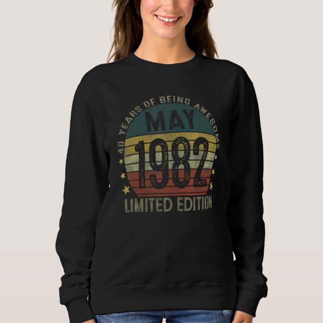 Sweatshirt 40 ans Vieux mai 1982 40e anniversaire (Devant)