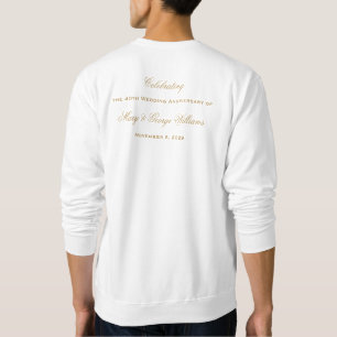 Sweatshirt 40e anniversaire Mariage Roses rouges Coeur élégan