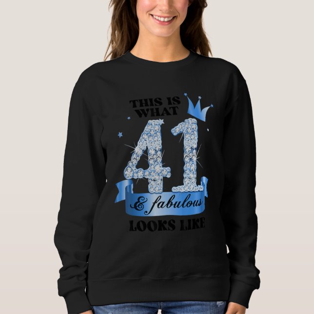 Sweatshirt 41 & Fabulous I Blue White Party Group Candid Phot (Devant)