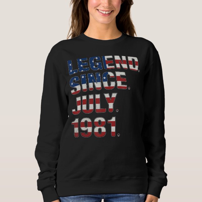 Sweatshirt 41e Anniversaire Légende depuis juillet 1981 Drape (Devant)