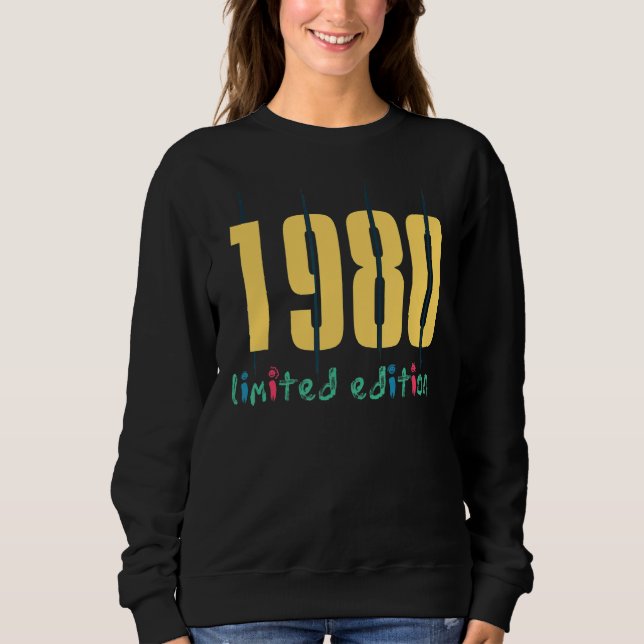 Sweatshirt 42e anniversaire Dames Mens 42 ans 1980 1 (Devant)