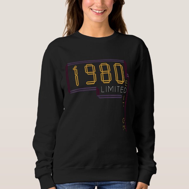 Sweatshirt 42e anniversaire Dames Mens 42 ans 1980 4 (Devant)