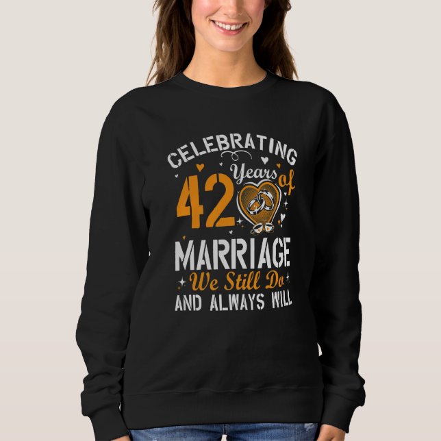 Sweatshirt 42th Wedding Anniversary Matching Couple Men Women (Devant)