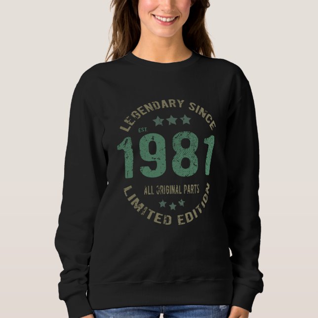 Sweatshirt 44 ans Anniversaire 1981 Légende 44e anniversaire  (Devant)