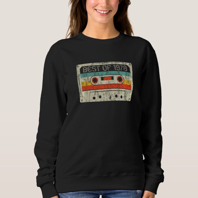 Sweatshirt 44e Anniversaire Meilleur De 1978 Bande De Cassett (Devant)