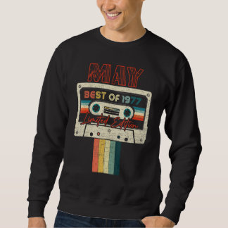 Sweatshirt 45e Anniversaire Mai Meilleur De 1977 Cassette Ban