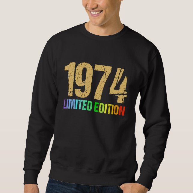 Sweatshirt 48e anniversaire Dames Mens 48 ans 1974 (Devant)
