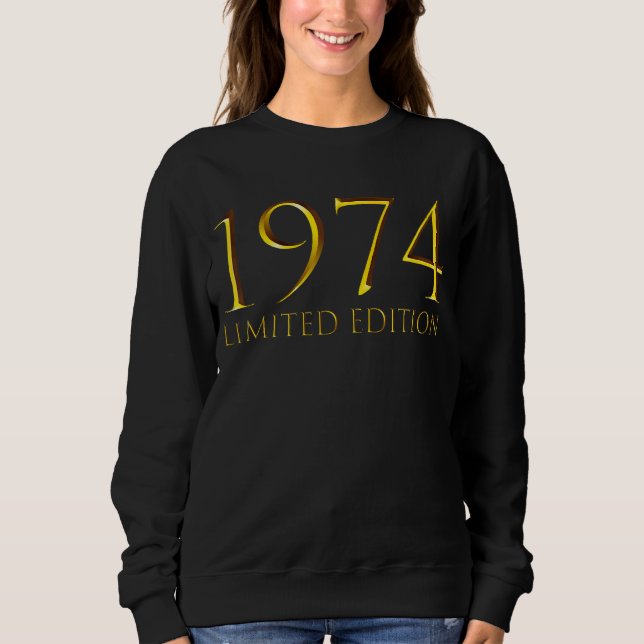 Sweatshirt 48e anniversaire Dames Mens 48 ans 1974 4 (Devant)