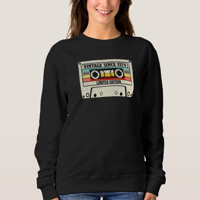 Sweatshirt 48e anniversaire Vintage depuis 1974 (Devant)