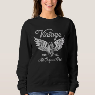 Sweatshirt 49e anniversaire Est 1973 Roue de moto Vintage &