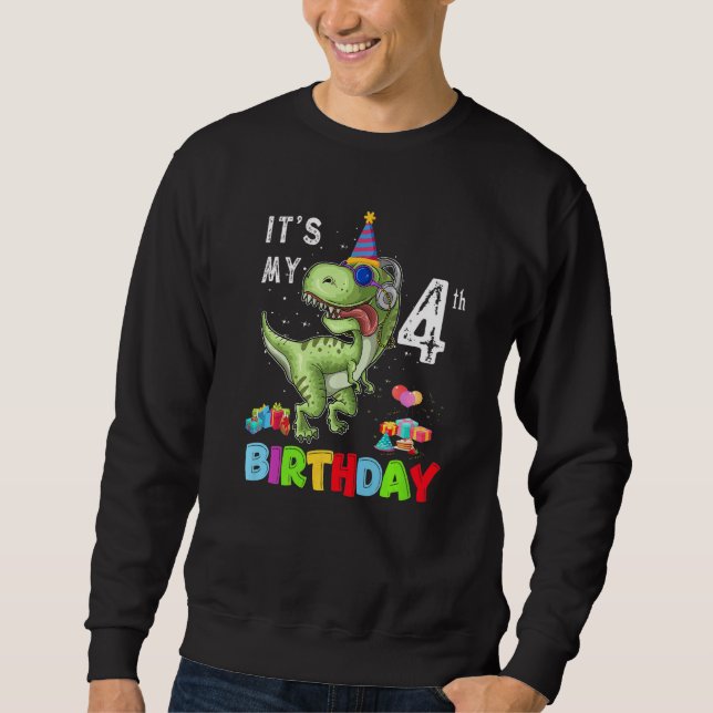 Sweatshirt 4 ans C'est mon 4e anniversaire Dinosaur Rex (Devant)