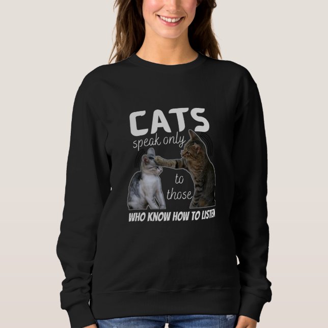 Sweatshirt 4 chats mignons pour les amateurs de chats (Devant)