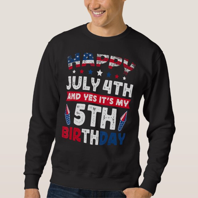 Sweatshirt 4 Juillet 5 Anniversaire Vintage (Devant)