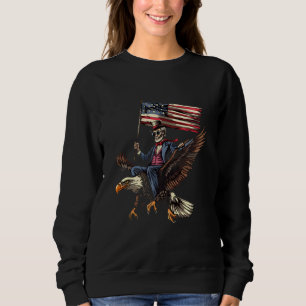 Sweatshirt 4 Juillet Abraham Lincoln Bald Eagle USA Amer