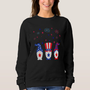 Sweatshirt 4 juillet American Gnomes American Flag Firework