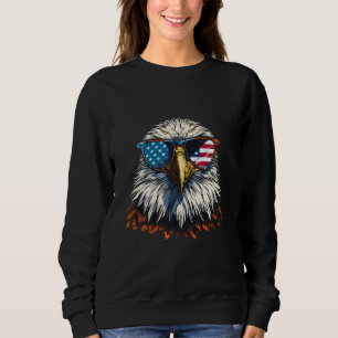 Sweatshirt 4 Juillet Bald Eagle Drapeau Américain Patriotique