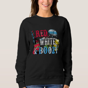 Sweatshirt 4 juillet Bière Boire Blanc Rouge Et Boozy