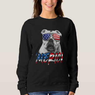 Sweatshirt 4 juillet bouledogue anglais drapeau américain pat