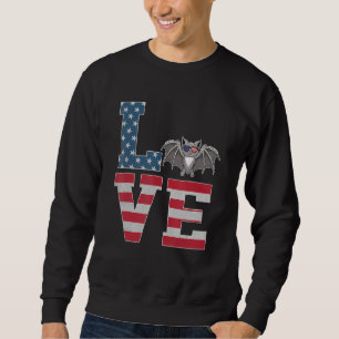 Sweatshirt 4 juillet Décor Patriotic Love Bat American Drapea