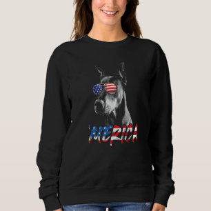 Sweatshirt 4 juillet Doberman Merica Drapeau américain Patrio