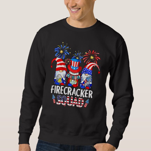 Sweatshirt 4 juillet Éclairage Gnomes Feu d'artifice (Devant)