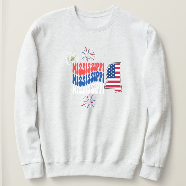 Sweatshirt 4 juillet/été/Mississippi été (Design devant)