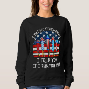 Sweatshirt 4 juillet Faire-part de grossesse si je cours Fire