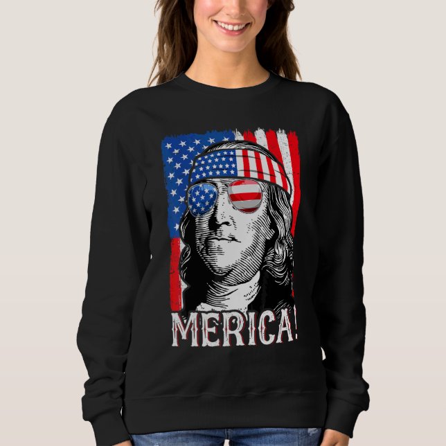 Sweatshirt 4 Juillet Femmes Ben Franklin (Devant)