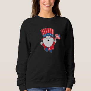 Sweatshirt 4 juillet Gnome Juillet Drapeau Américain Etats-Un